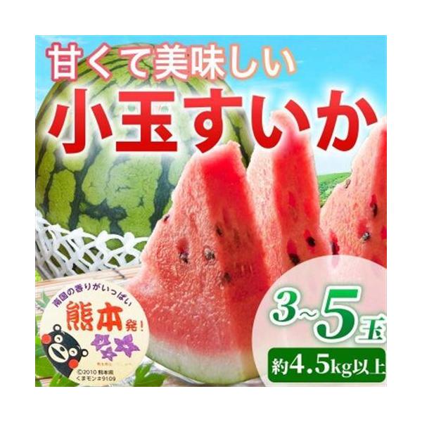 【先行予約】 熊本県産 高糖度! 美味しさひとりじめ! 小玉すいか 約4.5kg以上 3〜5玉入り【1684314】 熊本県益城町